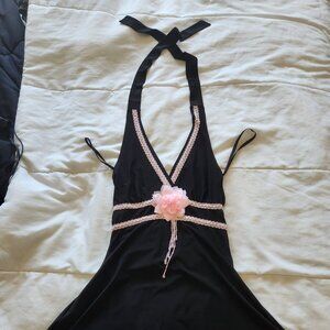 Black and Pink Halter Top